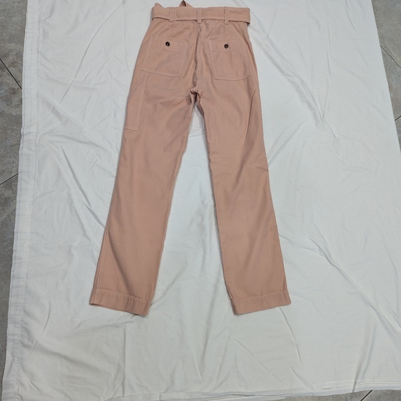 Sandro Paris Blush Pink wide Trousers  38 US sz 6 tie belt high waist button fly - Picture 7 of 12